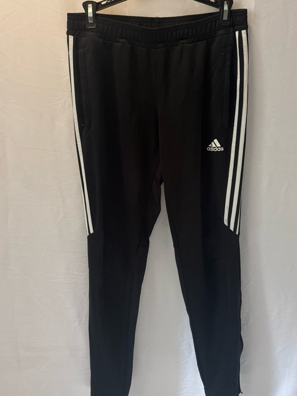 adidas Black Jogger Pants with White Side Stripes